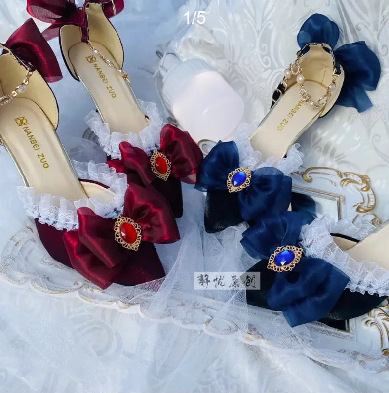 Court Heel Pointed - Zapatos de tacón alto Lolita, sandalias