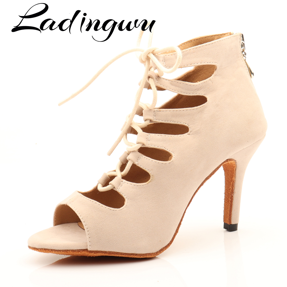 Women'S Shoes Z - Ladingwu-zapatos de baile de gamuza Beige