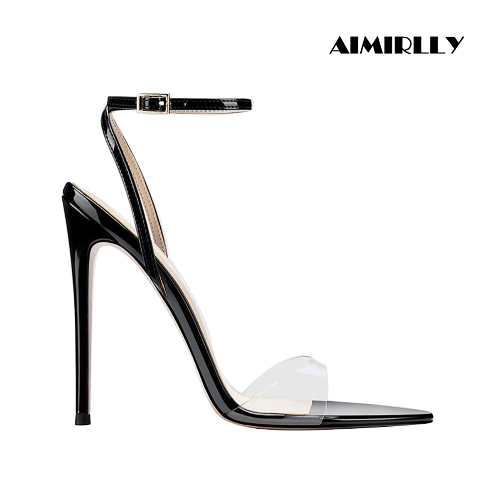 Clear Strap Heel - Sandalias de Tacón Alto de PVC