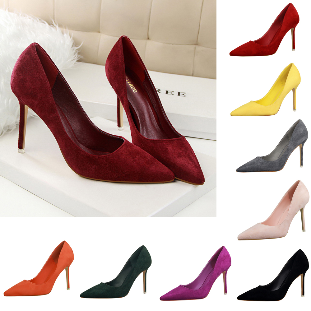 Zapatos de tacón de gamuza clá - Court Heel Pointed reseña y precio