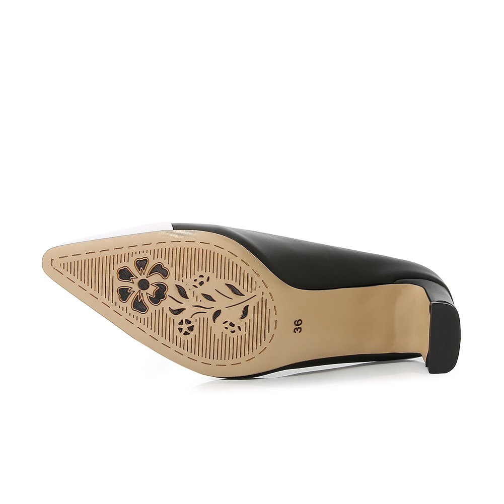 Zapatos de tacón grueso de ret - Court Heel Pointed reseña y precio