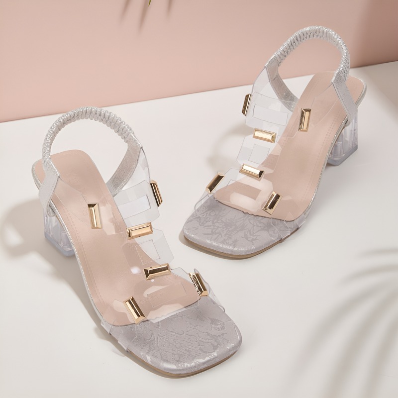 Sandalias de Tacón Cuadrado El - Clear Strap Heel reseña y precio