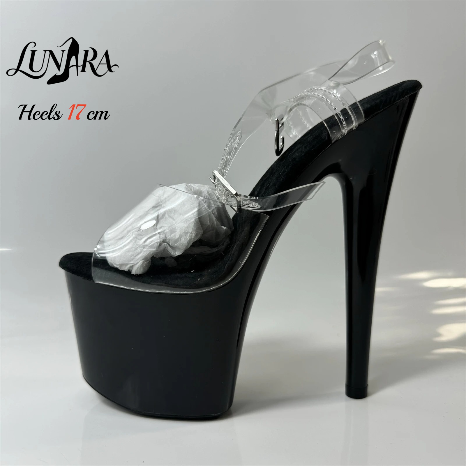 Sandalias de Plataforma con Ta - Clear Strap Heel reseña y precio